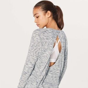 Lululemon Get Set Long Sleeve in Tiger Space Dye Black White Size 6